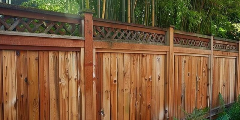 A Redwood Fence at the Backyard